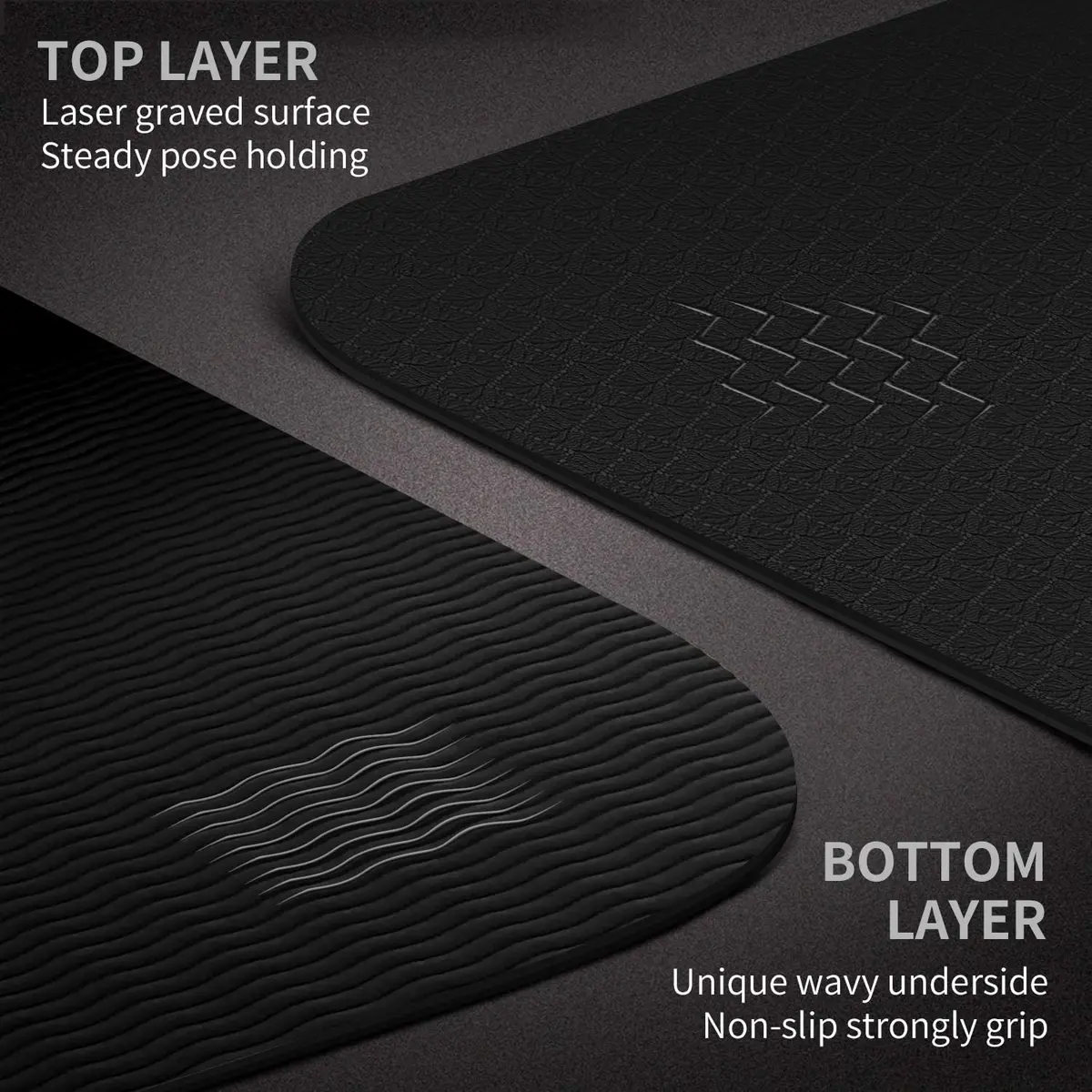 CAMBIVO Yoga Mat for Men and Women | Extra Long & Wide 213cm x 81cm | Non Slip, 6mm Thick - view 4