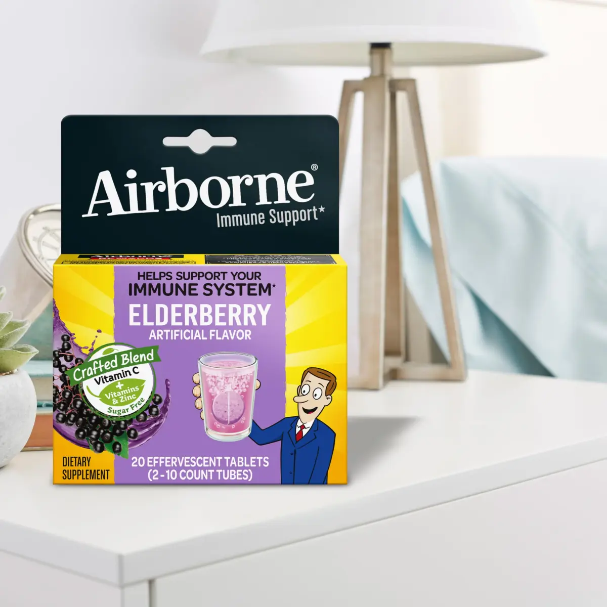 Airborne Elderberry Effervescent Tablets 20 Count | 1000mg Vitamin C Immune Support with Zinc & Antioxidants - view 8