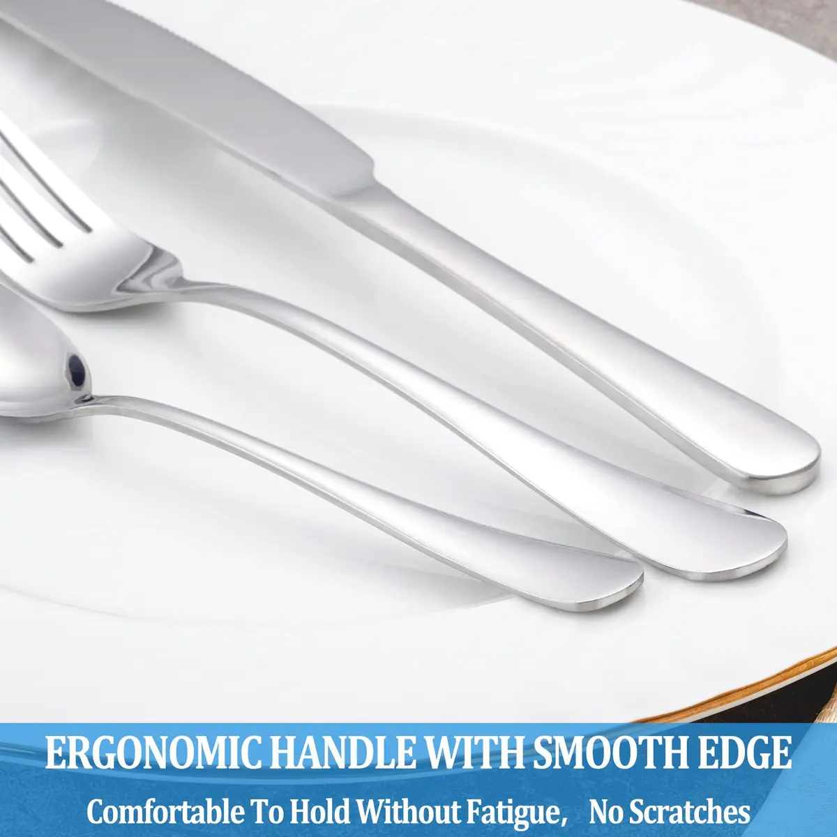 MUTNITT Teaspoon Set, 16 Piece, 6.7" Stainless Steel Silverware | Classic & Dishwasher Safe - view 5