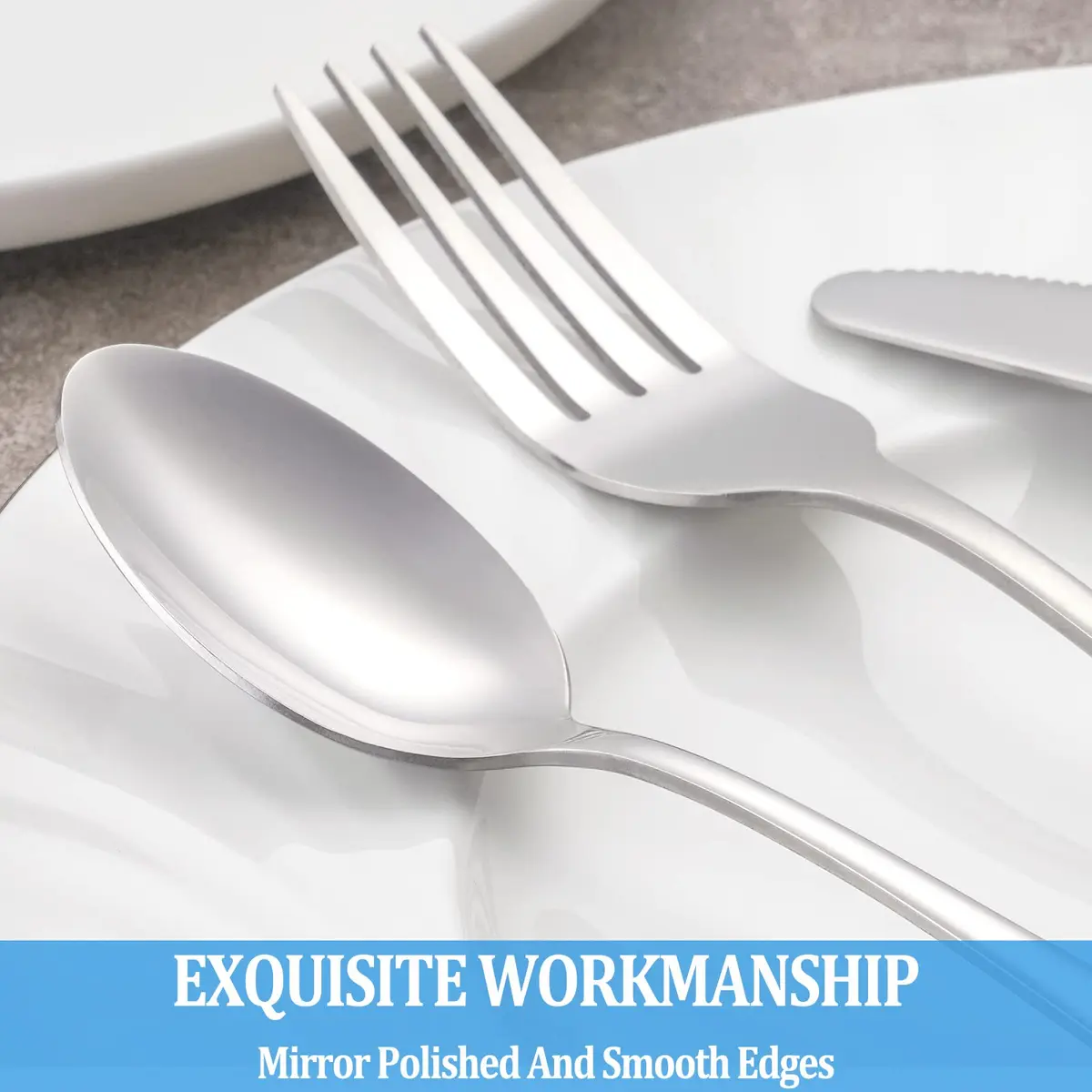 MUTNITT Teaspoon Set, 16 Piece, 6.7" Stainless Steel Silverware | Classic & Dishwasher Safe - view 4