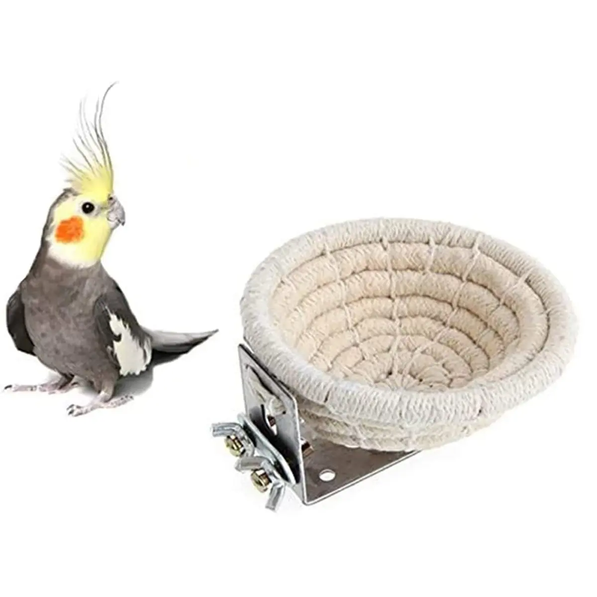 Orgrimmar Handmade Cotton Rope Bird Nest Breeding Nest Hatch House Cage | Comfortable, breathable, supports parrot breeding - main product image