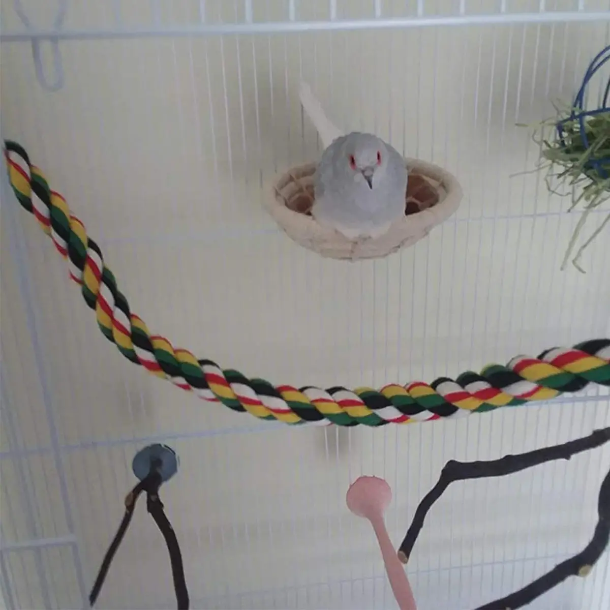Orgrimmar Handmade Cotton Rope Bird Nest Breeding Nest Hatch House Cage | Comfortable, breathable, supports parrot breeding - view 6