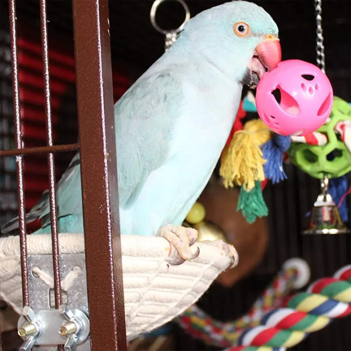 Orgrimmar Handmade Cotton Rope Bird Nest Breeding Nest Hatch House Cage | Comfortable, breathable, supports parrot breeding - view 4