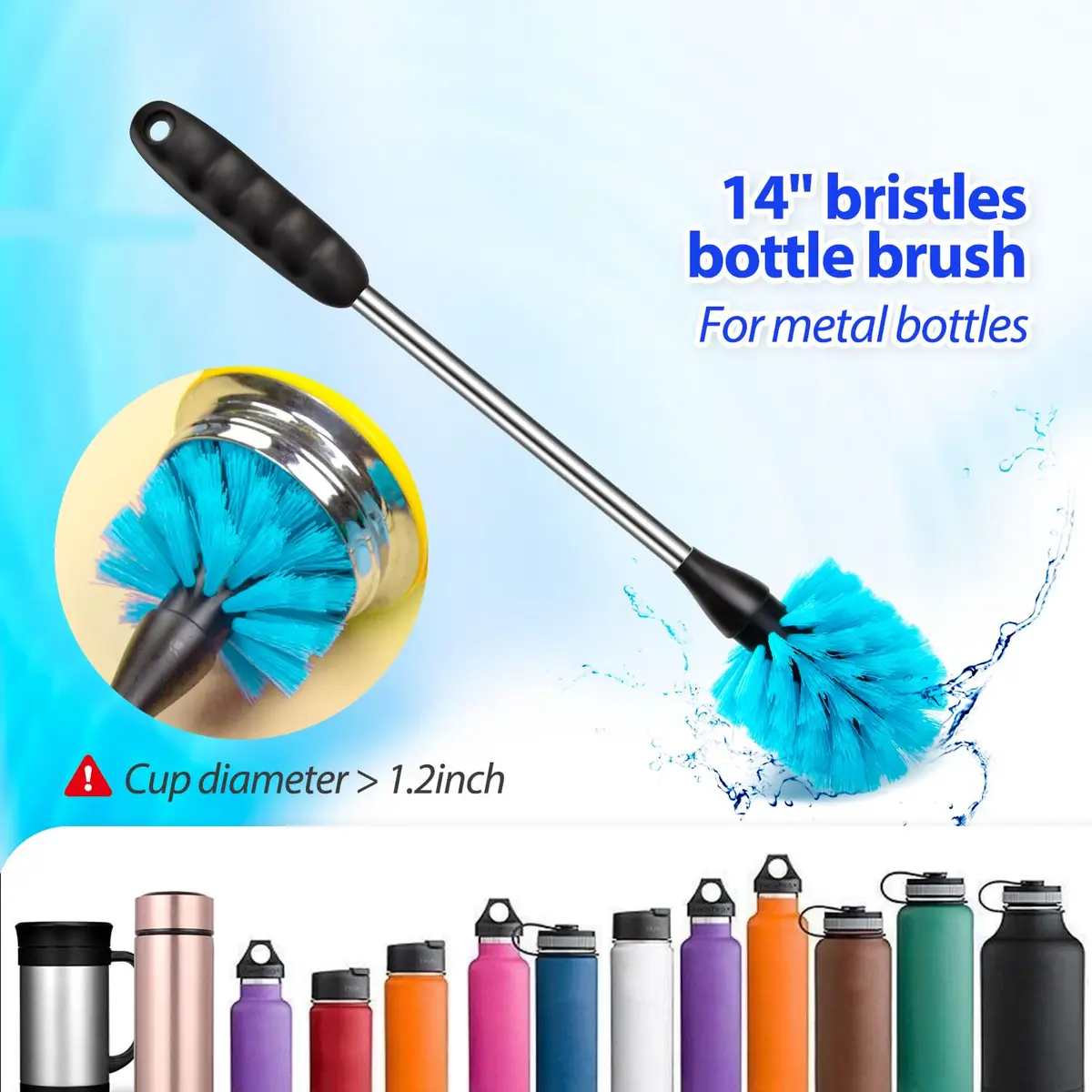 Holikme Bottle Brush Tube Cleaning Lab Set with Long Handle,White | 11 Pack, Long Handle, Multi-Size - view 2