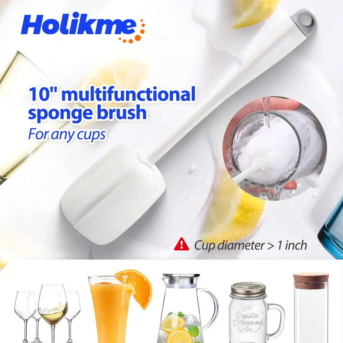 Holikme Bottle Brush Tube Cleaning Lab Set with Long Handle,White | 11 Pack, Long Handle, Multi-Size - view 4