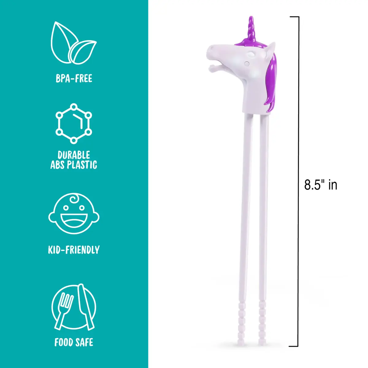 Fred & Friends MUNCHTIME Unicorn Chopsticks for Kids, Reusable Food-Safe Plastic, 4.45 inches | Fun Interactive Design for Beginners - view 5