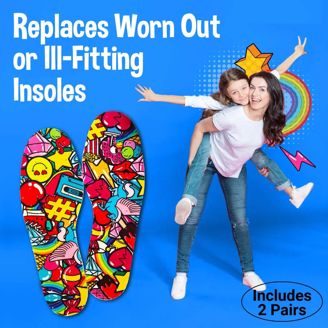 Silly Feet Kids Shoe Insoles Bubble Gum Scented Soft Foam | Replace & Fit Perfectly in Shoes - view 5