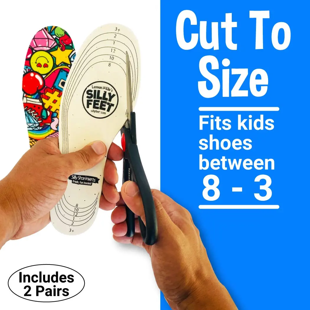 Silly Feet Kids Shoe Insoles Bubble Gum Scented Soft Foam | Replace & Fit Perfectly in Shoes - view 2