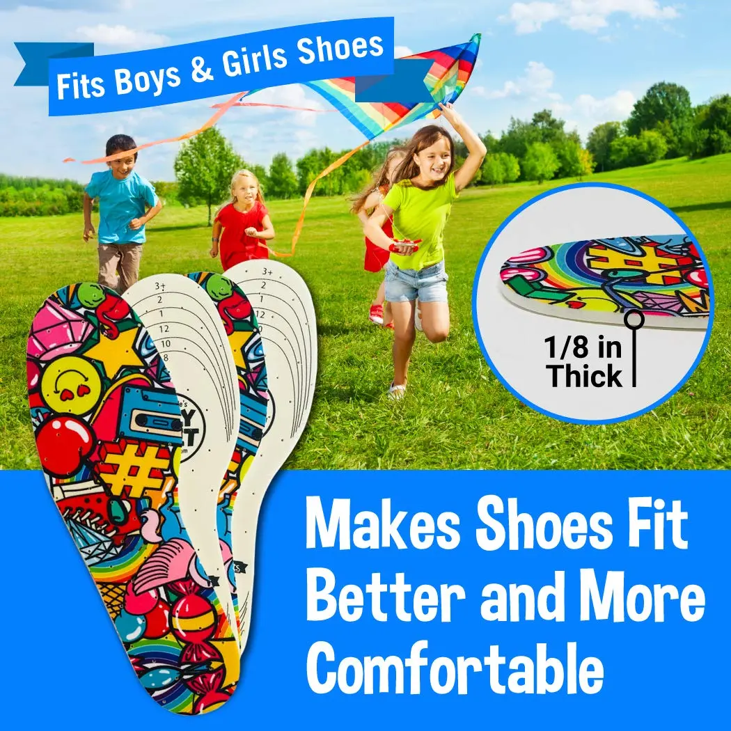 Silly Feet Kids Shoe Insoles Bubble Gum Scented Soft Foam | Replace & Fit Perfectly in Shoes - view 3