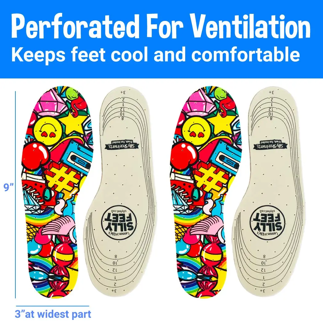Silly Feet Kids Shoe Insoles Bubble Gum Scented Soft Foam | Replace & Fit Perfectly in Shoes - view 4