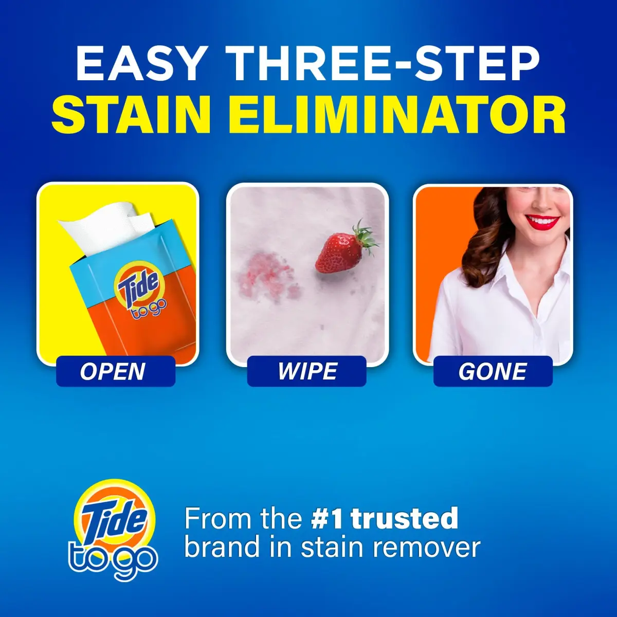 Tide To Go Stain Remover Wipes 30 Count (156 ml / 5.25 Fl Oz) | Instant Stain Removal for Clothes - view 5