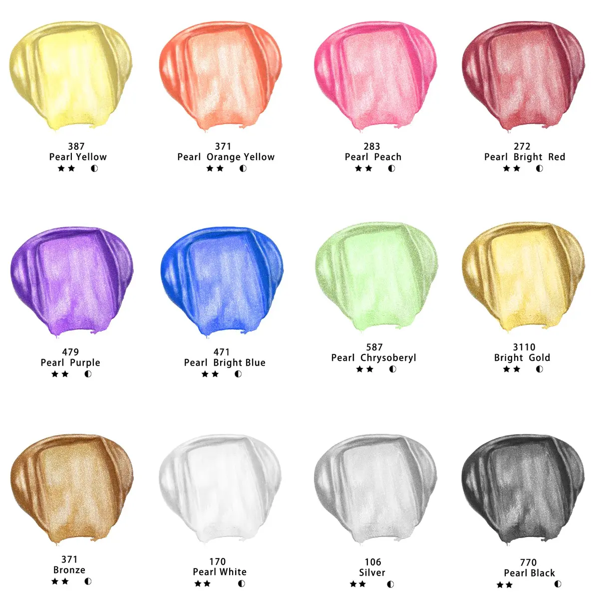 Artecho Metallic Acrylic Paint Set 12 Colors 59ml | Rich Metallic Finish for Art & Crafts - view 3