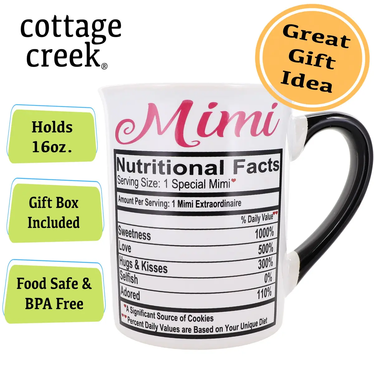 Cottage Creek Mimi Mug 16 oz Ceramic | Grandma Gift, Mom & Nana Coffee Cup - view 3
