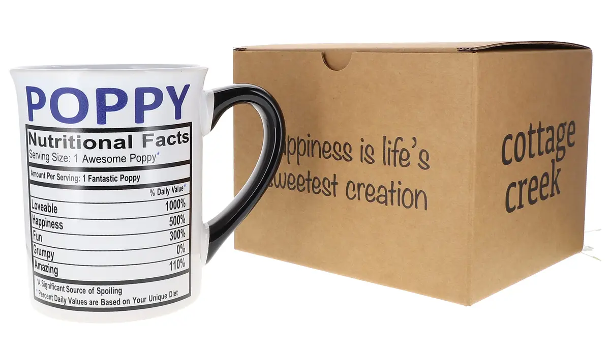 Cottage Creek Ceramic Coffee Mug 16oz Large Poppy | Grandpa Gift, Dad Mug, Novelty Coffee Cup - view 7