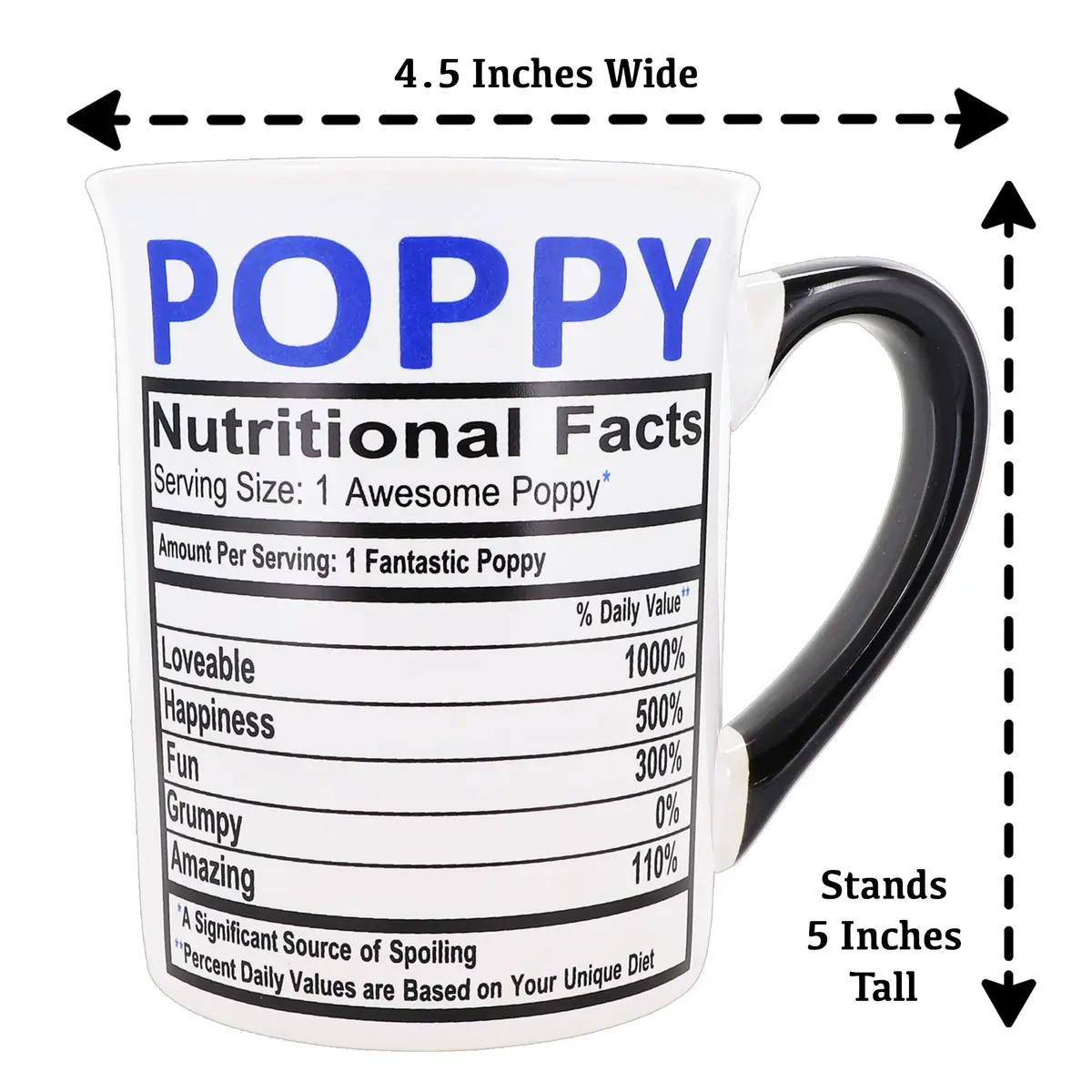 Cottage Creek Ceramic Coffee Mug 16oz Large Poppy | Grandpa Gift, Dad Mug, Novelty Coffee Cup - view 3