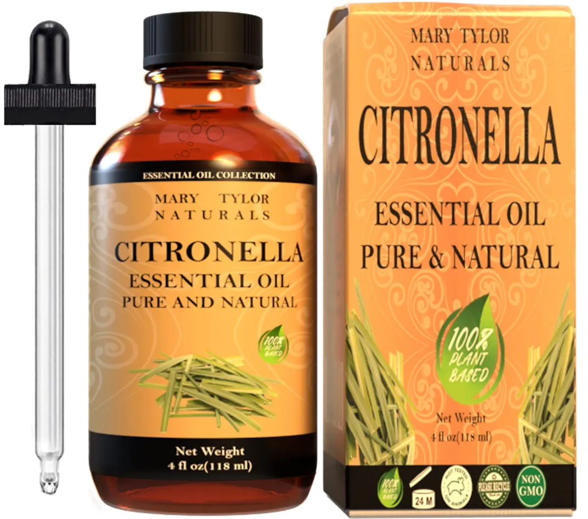 Mary Tylor Naturals Citronella Essential Oil 4 oz | Pure, Natural & Therapeutic Grade for Aromatherapy & DIY - main product image