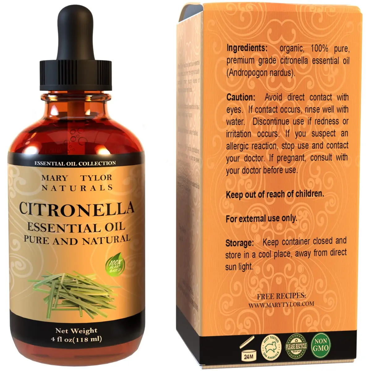 Mary Tylor Naturals Citronella Essential Oil 4 oz | Pure, Natural & Therapeutic Grade for Aromatherapy & DIY - view 3
