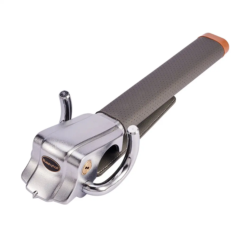 Blueshyhall Vehicle Steering Wheel Lock, Anti Theft Lock with Safety Hammer, Grey | Heavy Duty Security Device - main product image