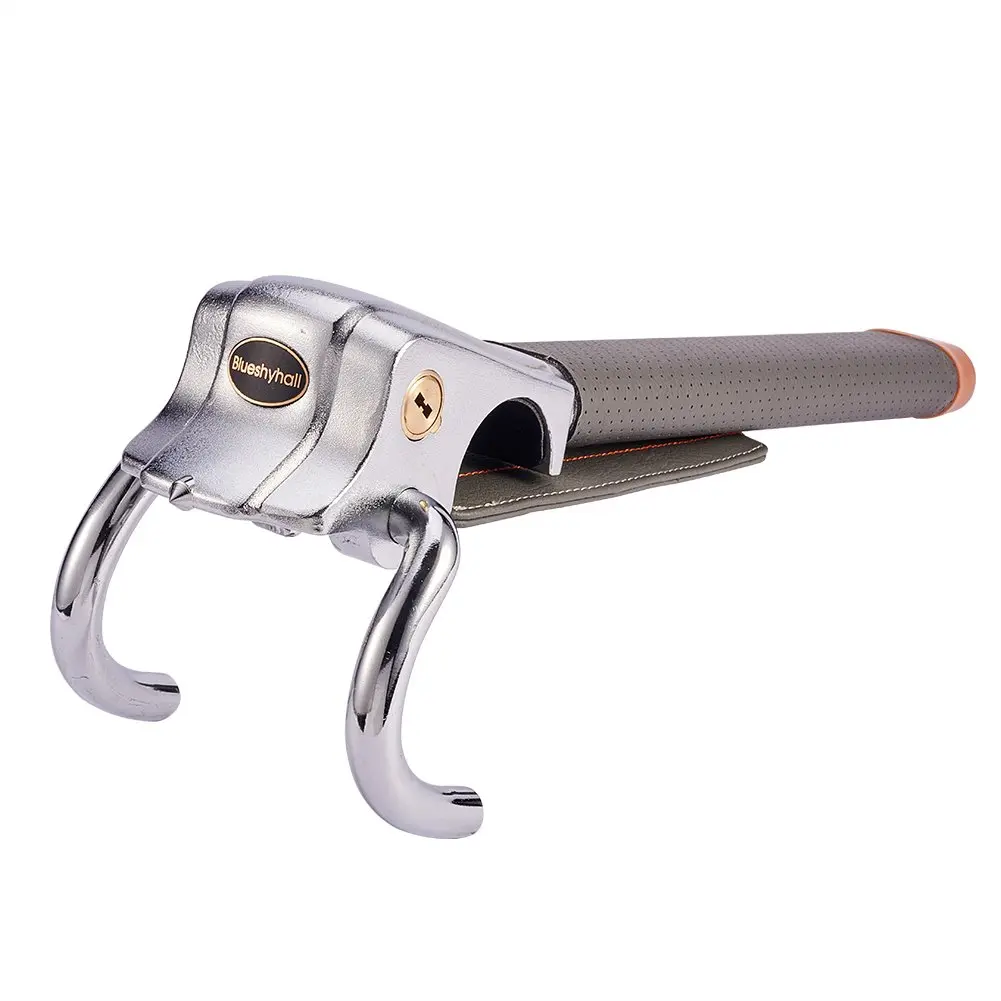 Blueshyhall Vehicle Steering Wheel Lock, Anti Theft Lock with Safety Hammer, Grey | Heavy Duty Security Device - view 3