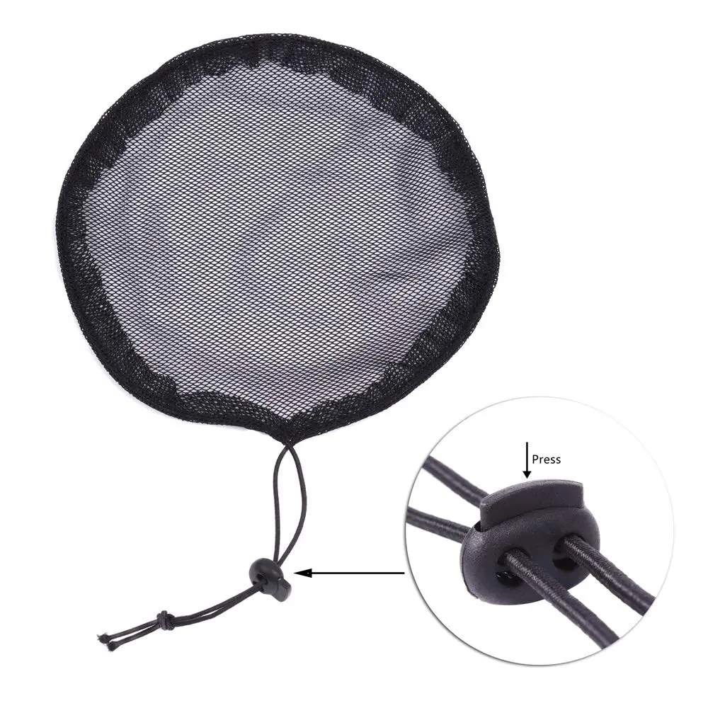 YANTAISIYU Black Ponytail Hair Net with Elastic Drawstring | Durable Nylon, 5 pcs for Hair Bun & Wig Making (Round, 15cm Diameter) - view 4