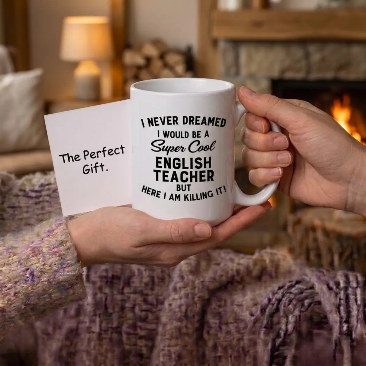 Artisan Owl I Never Dreamed I Would Be a English Teacher but Here I Am Killing It! Mug – 15 oz (444 ml) Large Funny Teacher Appreciation Present - view 5