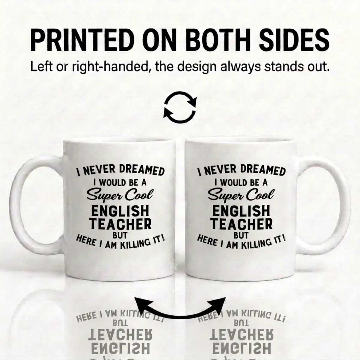 Artisan Owl I Never Dreamed I Would Be a English Teacher but Here I Am Killing It! Mug – 15 oz (444 ml) Large Funny Teacher Appreciation Present - view 6