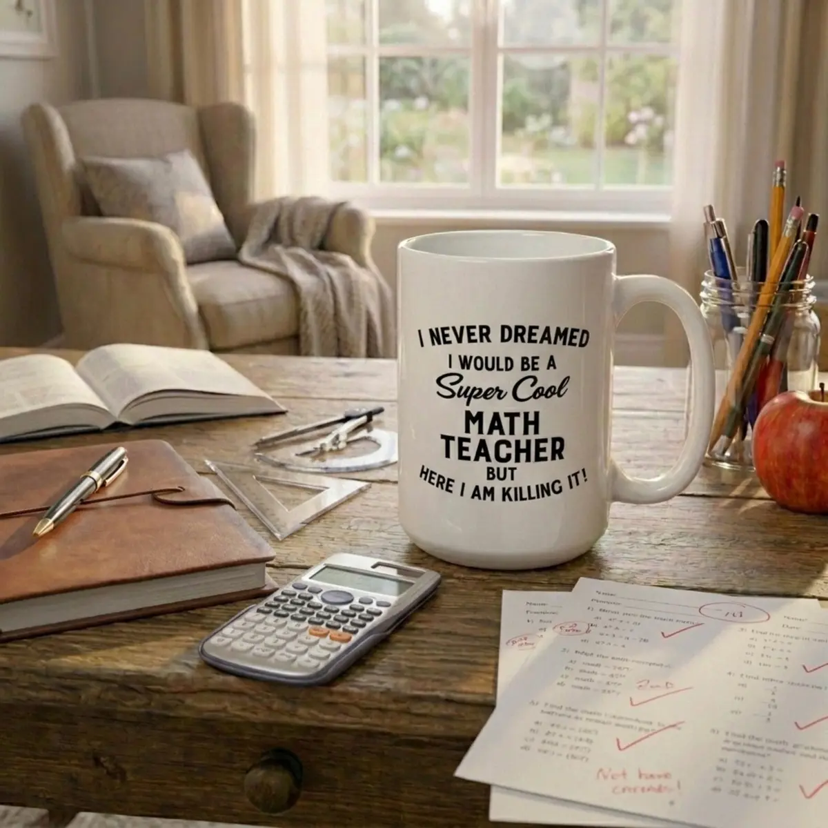 Artisan Owl Funny Math Teacher Gift – 'I'd Be a Cool Math Teacher but Here I Am' – 15oz Ceramic Mug for STEM Educators, Professors, Algebra & Calculus Lovers | Humor & Practicality - view 4