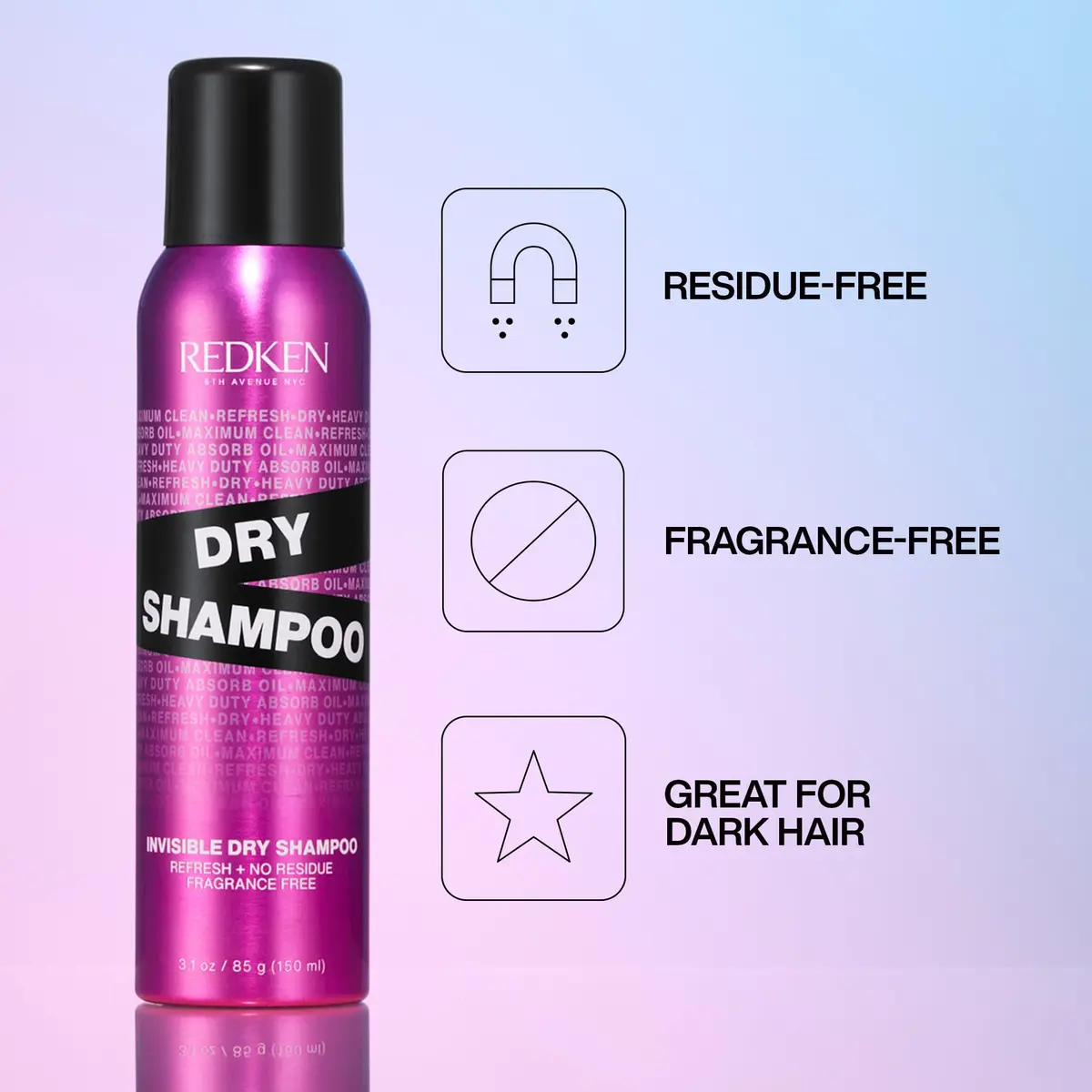 Redken Invisible Dry Shampoo 150ml (3.1 fl oz) | Fragrance-Free & Residue-Free - view 2