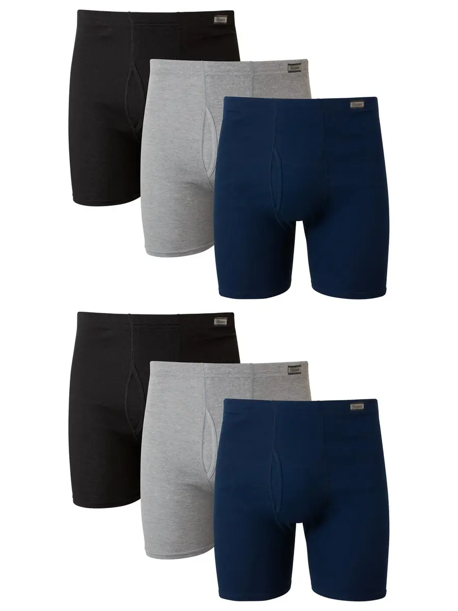 Hanes Men's Boxer Briefs 6 Pack Assorted | Tagless ComfortSoft Waistband, Mid Rise, Cotton (US) - main product image