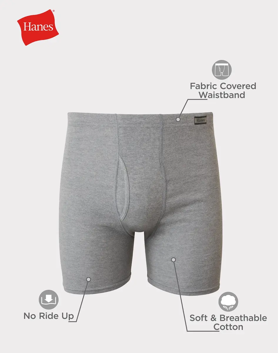 Hanes Men's Boxer Briefs 6 Pack Assorted | Tagless ComfortSoft Waistband, Mid Rise, Cotton (US) - view 6