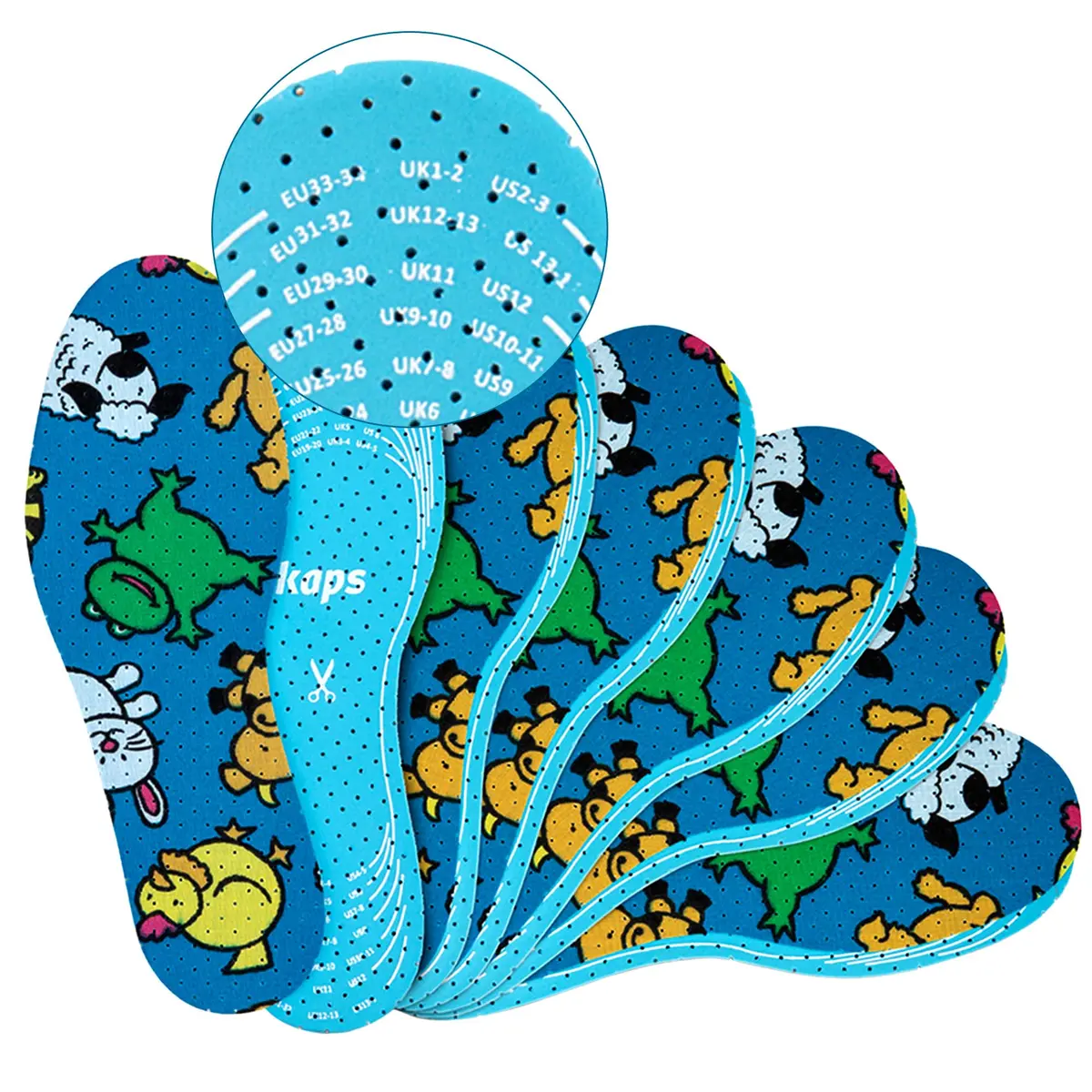 Kaps Kids Insoles 6 Pair | Soft Cushioned Breathable Shoe Inserts for Toddlers & Children - main product image