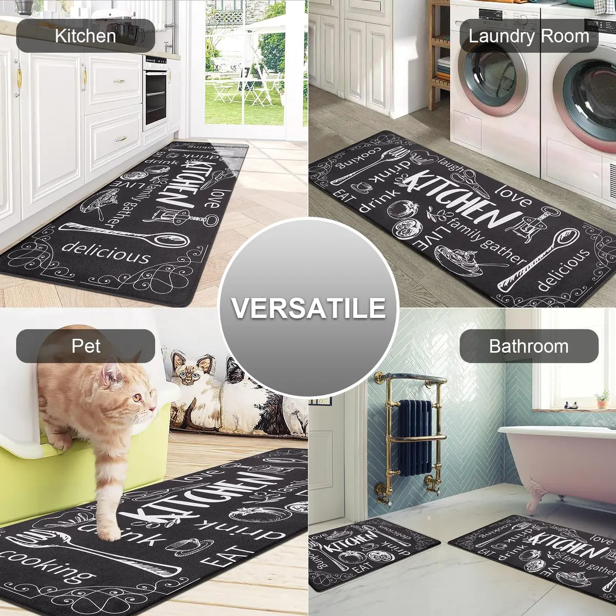 HEBE Anti-Fatigue Kitchen Mats Set of 2 | 1 cm (0.4 inch) Thick Cushioned Comfort for Floor, Sink, Stove, Laundry Room, Office - view 6