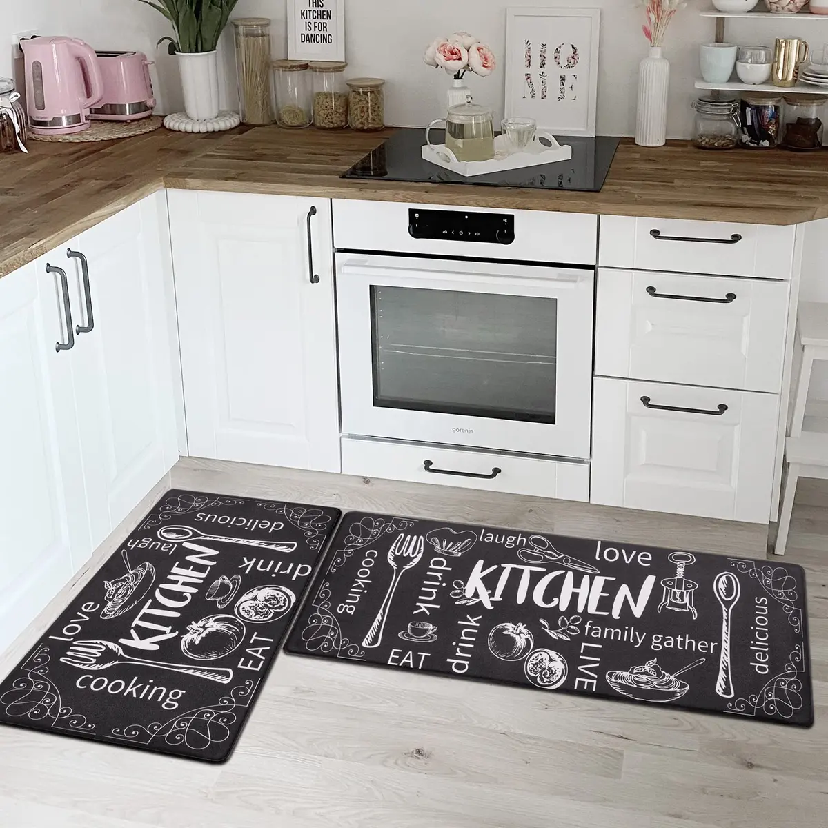 HEBE Anti-Fatigue Kitchen Mats Set of 2 | 1 cm (0.4 inch) Thick Cushioned Comfort for Floor, Sink, Stove, Laundry Room, Office - view 7