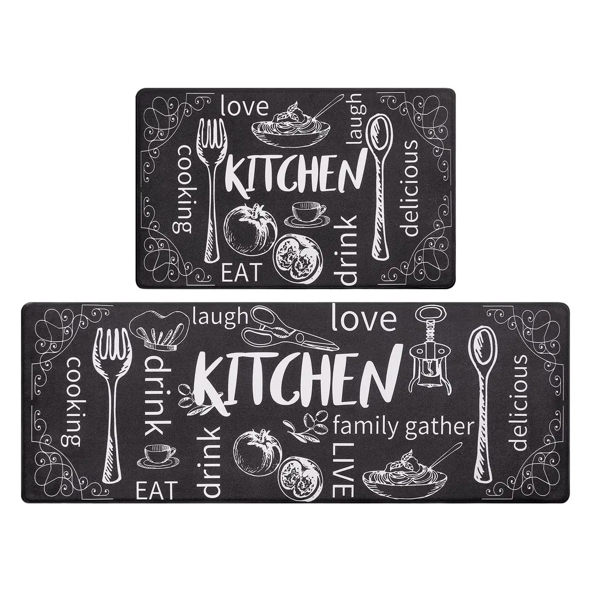 HEBE Anti-Fatigue Kitchen Mats Set of 2 | 1 cm (0.4 inch) Thick Cushioned Comfort for Floor, Sink, Stove, Laundry Room, Office - view 8