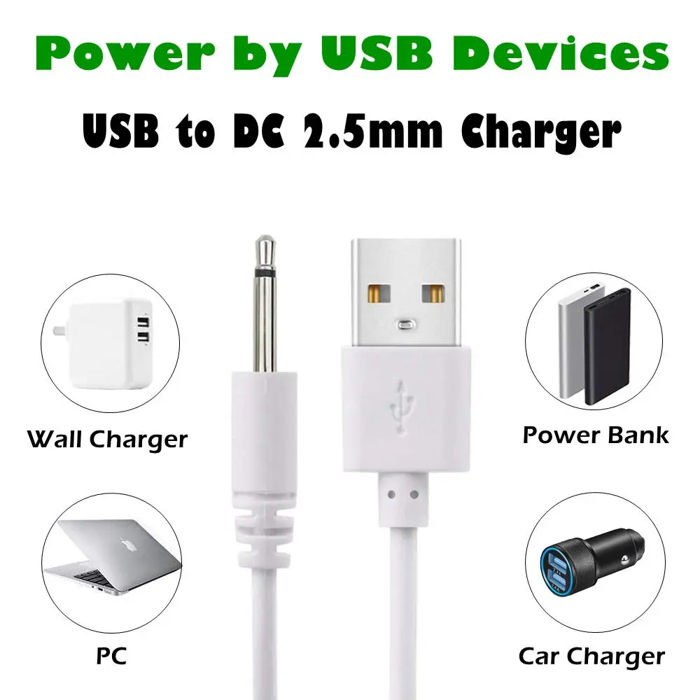 BATSOEASY 2 Pack 2.7ft Replacement DC Charging Cable | USB to 2.5mm Fast Charger Cord Adapter - view 4