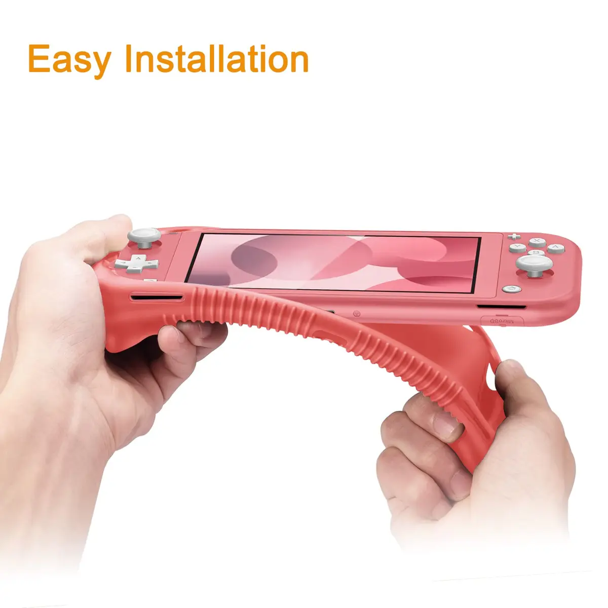 FINTIE Soft Silicone Protective Case for Nintendo Switch Lite (Living Coral) | Ergonomic Grip, Anti-Slip, Shock-Absorption & Anti-Scratch, Lightweight Grip Case Cover - view 8