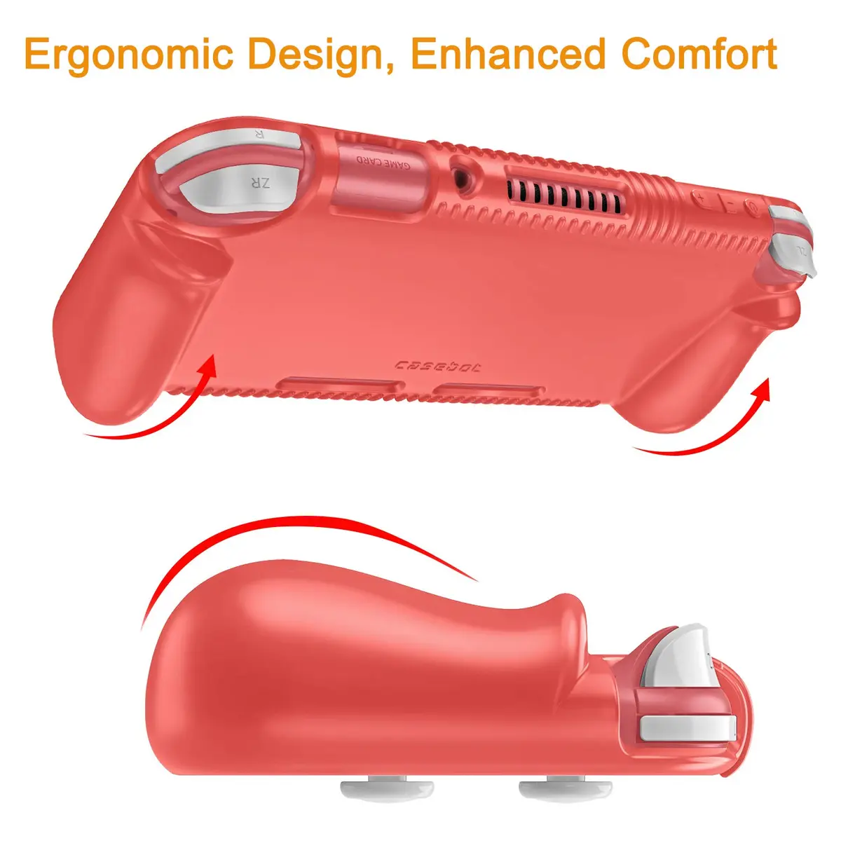 FINTIE Soft Silicone Protective Case for Nintendo Switch Lite (Living Coral) | Ergonomic Grip, Anti-Slip, Shock-Absorption & Anti-Scratch, Lightweight Grip Case Cover - view 3