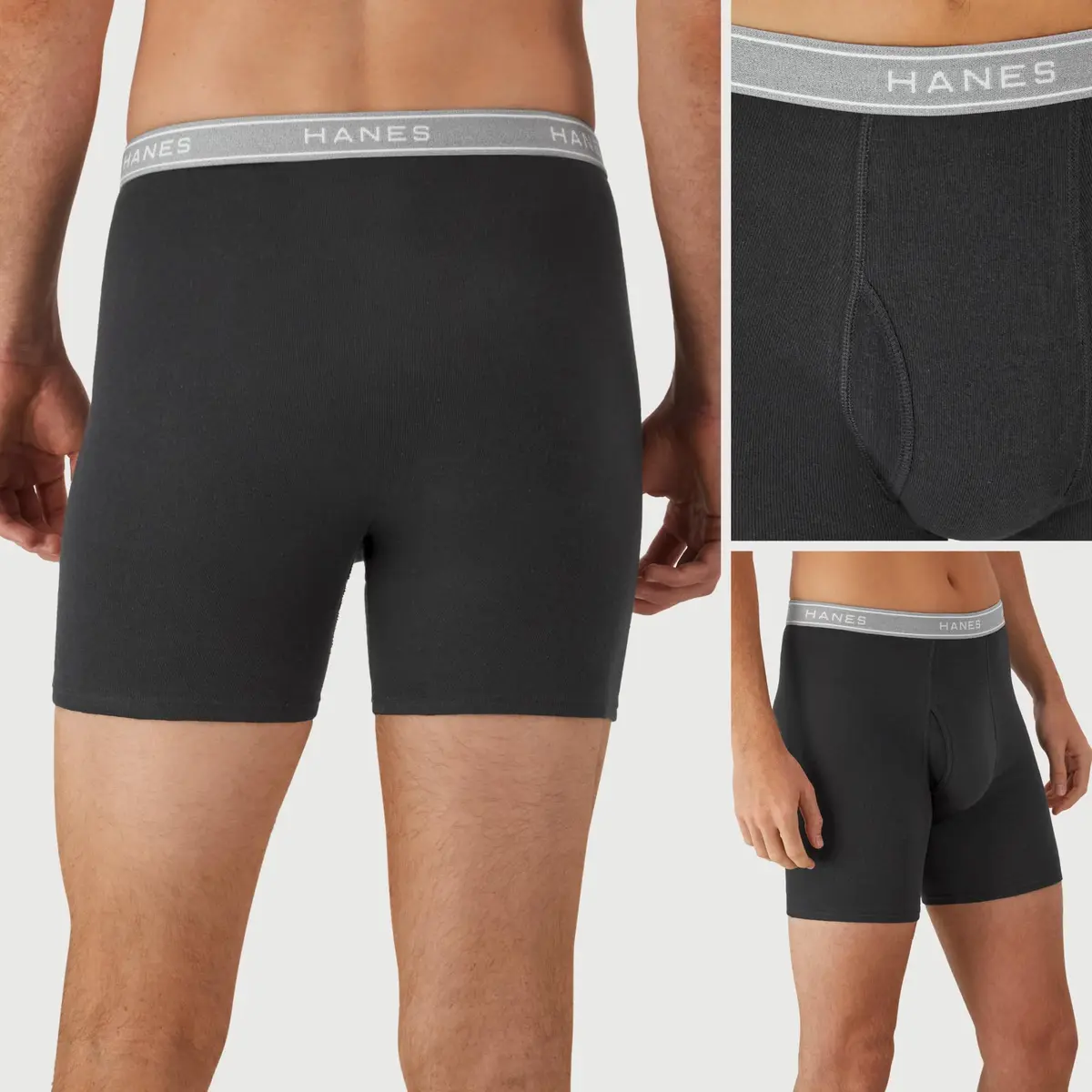 Hanes Men's Boxer Briefs 6 Pack, Medium | Cool Dri Moisture-Wicking Cotton Blend - view 5