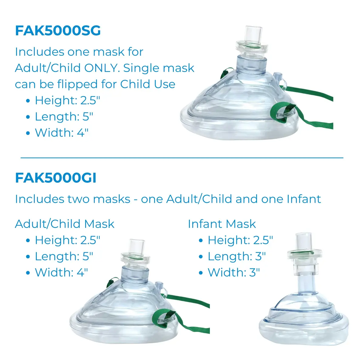 WNL Products CPR Rescue Mask Kit with Infant Mask, 5 Pack | Adult/Child & Infant CPR Mask with One-Way Valve, Filter, Gloves, Wipe in Soft Red Case - view 9