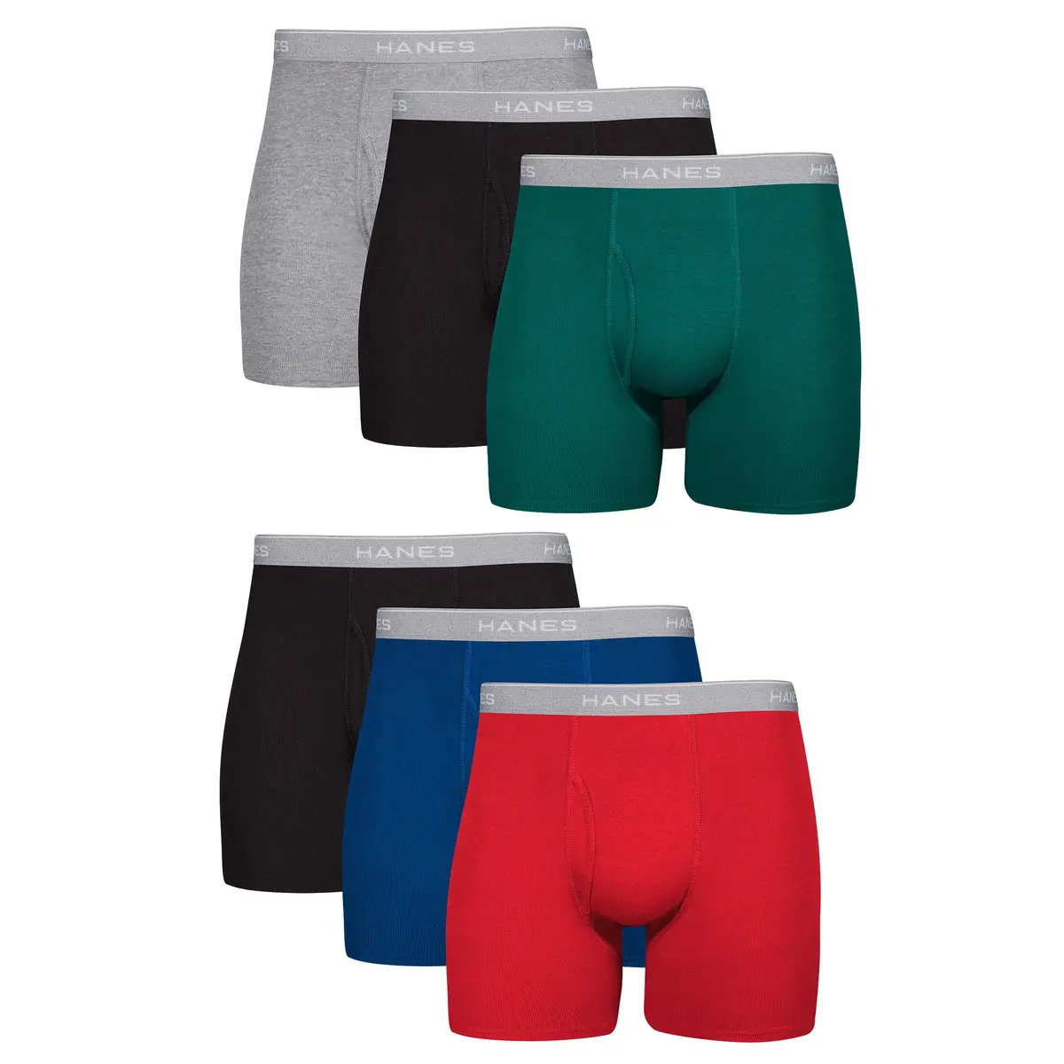Hanes Men Boxer Briefs, Cool Dri Moisture-Wicking Cotton, No-Ride-up, Multi-Pack, Sizes Up to 3XL | Breathable Comfort - main product image