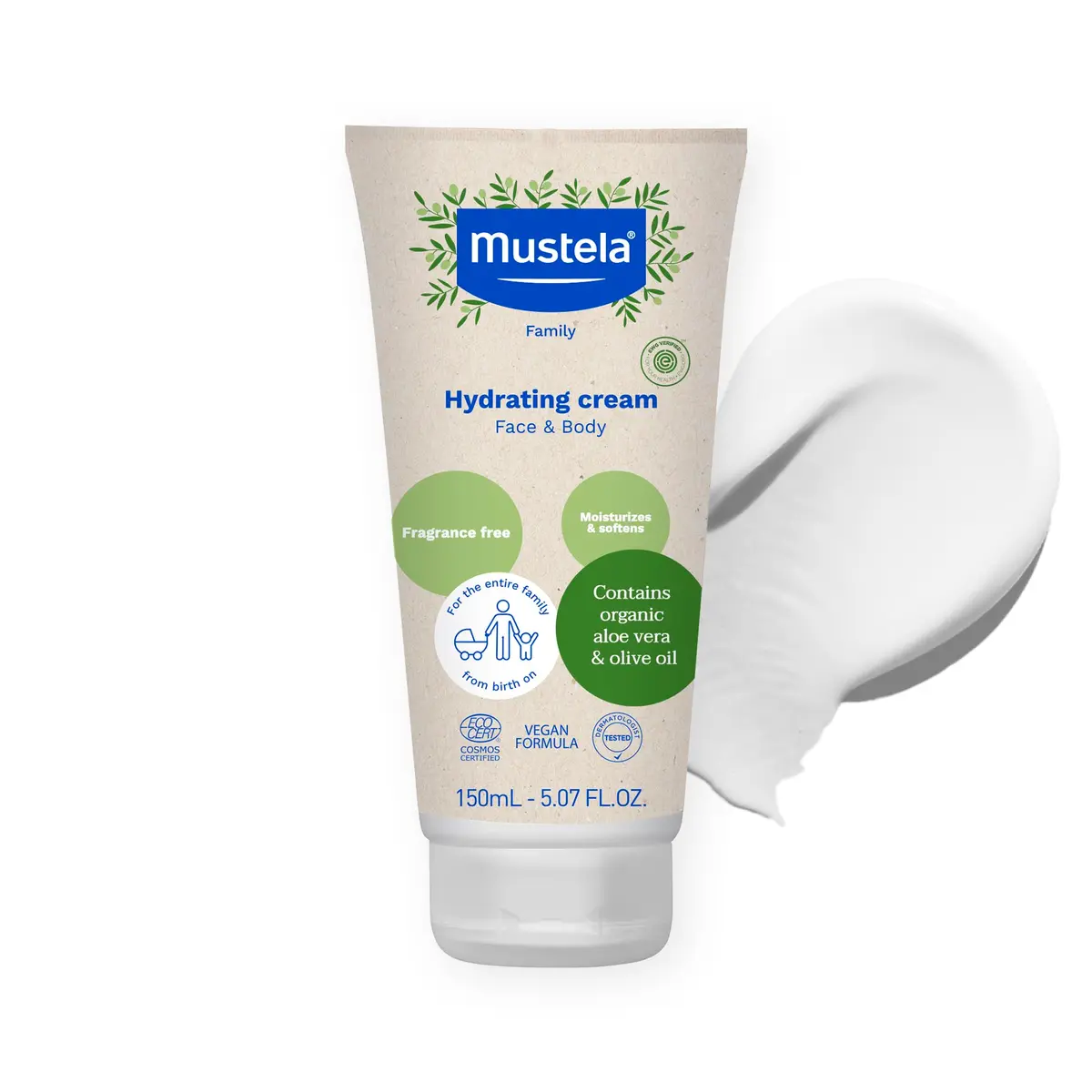 Mustela Certified Organic Hydrating Cream - 5.07 oz | Fragrance-Free, Vegan, Organic - main product image