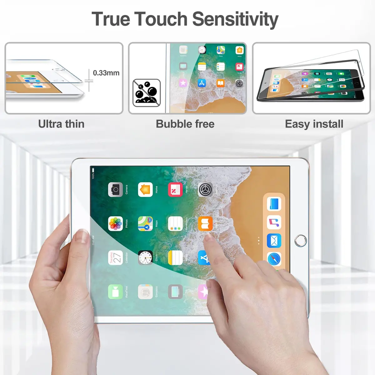 ProCase 2 Pack Tempered Glass Screen Protector for iPad 9.7" (6th/5th Gen, Air 2/1, Pro 9.7) | HD Clear, 9H Hardness, Bubble-Free - view 4
