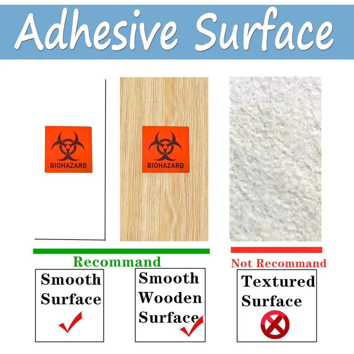 BEMAXYE Biohazard Danger Safety Warning Labels 1"x1" (250 Pcs/Roll) | High Temp Resistance Waterproof Vinyl Stickers - view 7