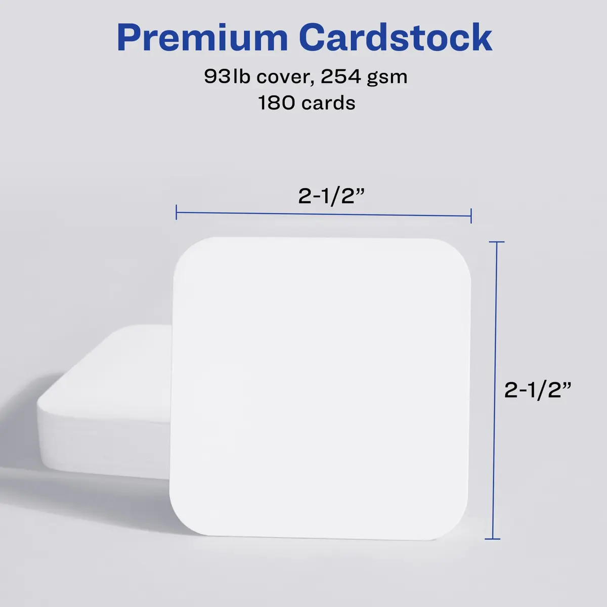 Avery Business Card Stock 2.5" x 2.5" Matte White | Rounded Corners, Sure Feed Tech - view 5