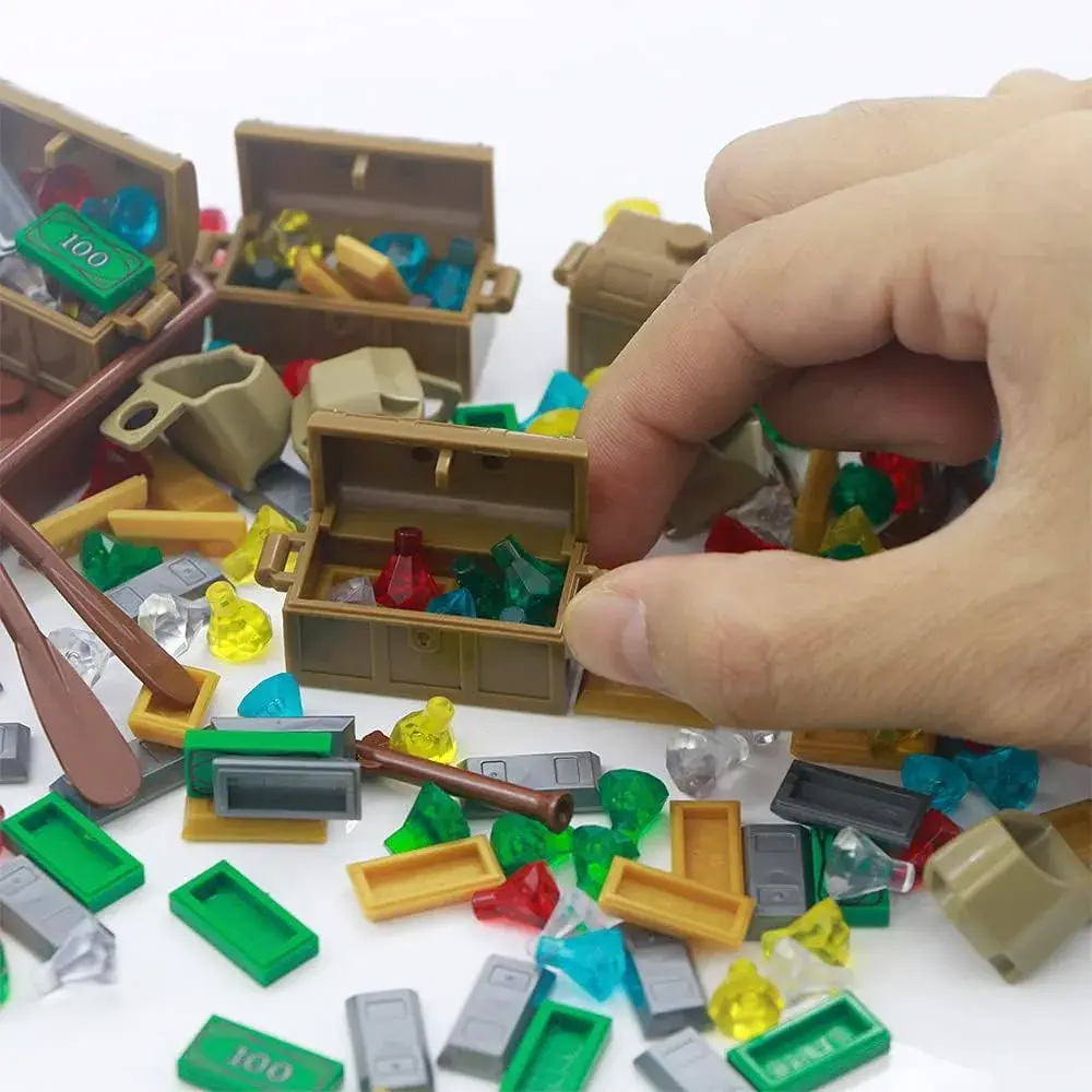 BroTex Pirate Treasure Chest Accessories 172 Pieces | STEM Educational Building Blocks for Kids 6+ - view 5