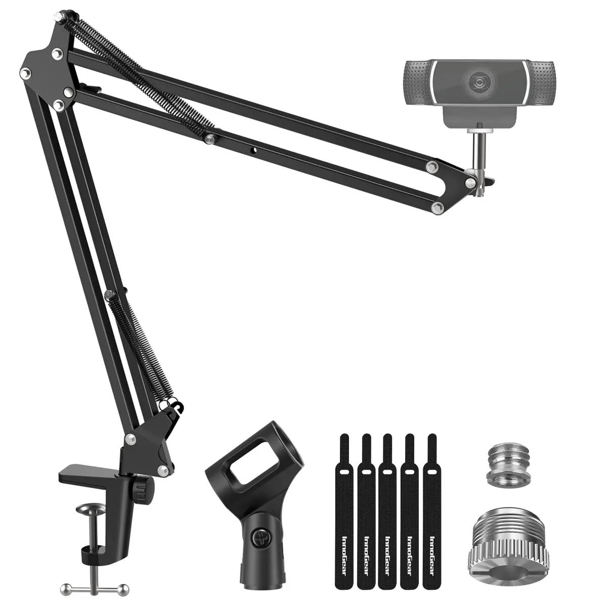 InnoGear Adjustable Webcam Stand & Microphone Boom Arm | 71 cm (28 inches) Black - main product image