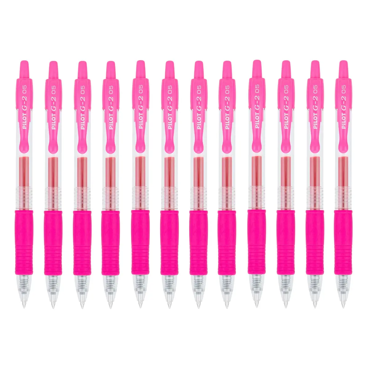 PILOT G2 Retractable Gel Pens 0.5 mm | Extra Fine Point, Pink Ink, 12 Pack - main product image