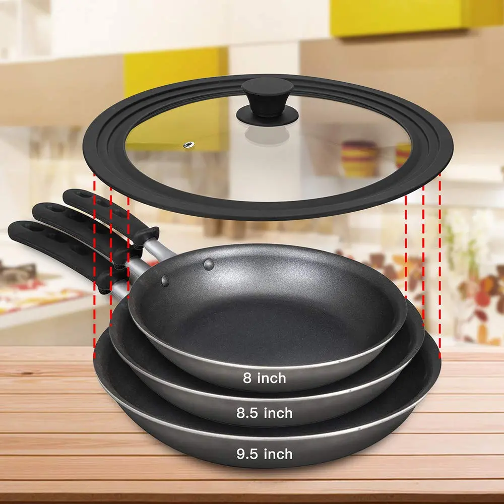 ELKKNOVE Universal Lid for Pots, Pans & Skillets 20cm-24cm (8"-9.5") | Tempered Glass with Steam Vent - view 5