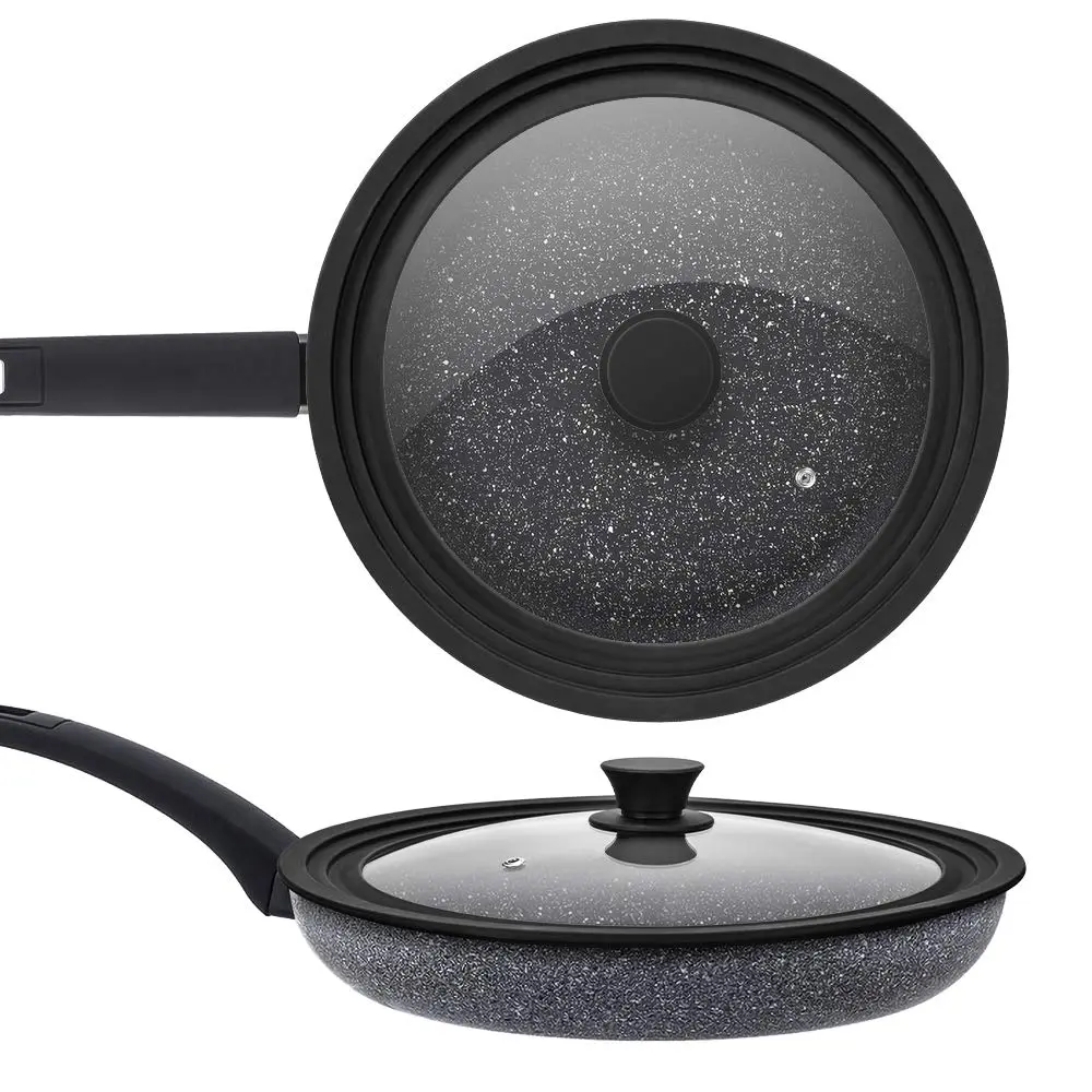ELKKNOVE Universal Lid for Pots, Pans & Skillets 20cm-24cm (8"-9.5") | Tempered Glass with Steam Vent - view 4