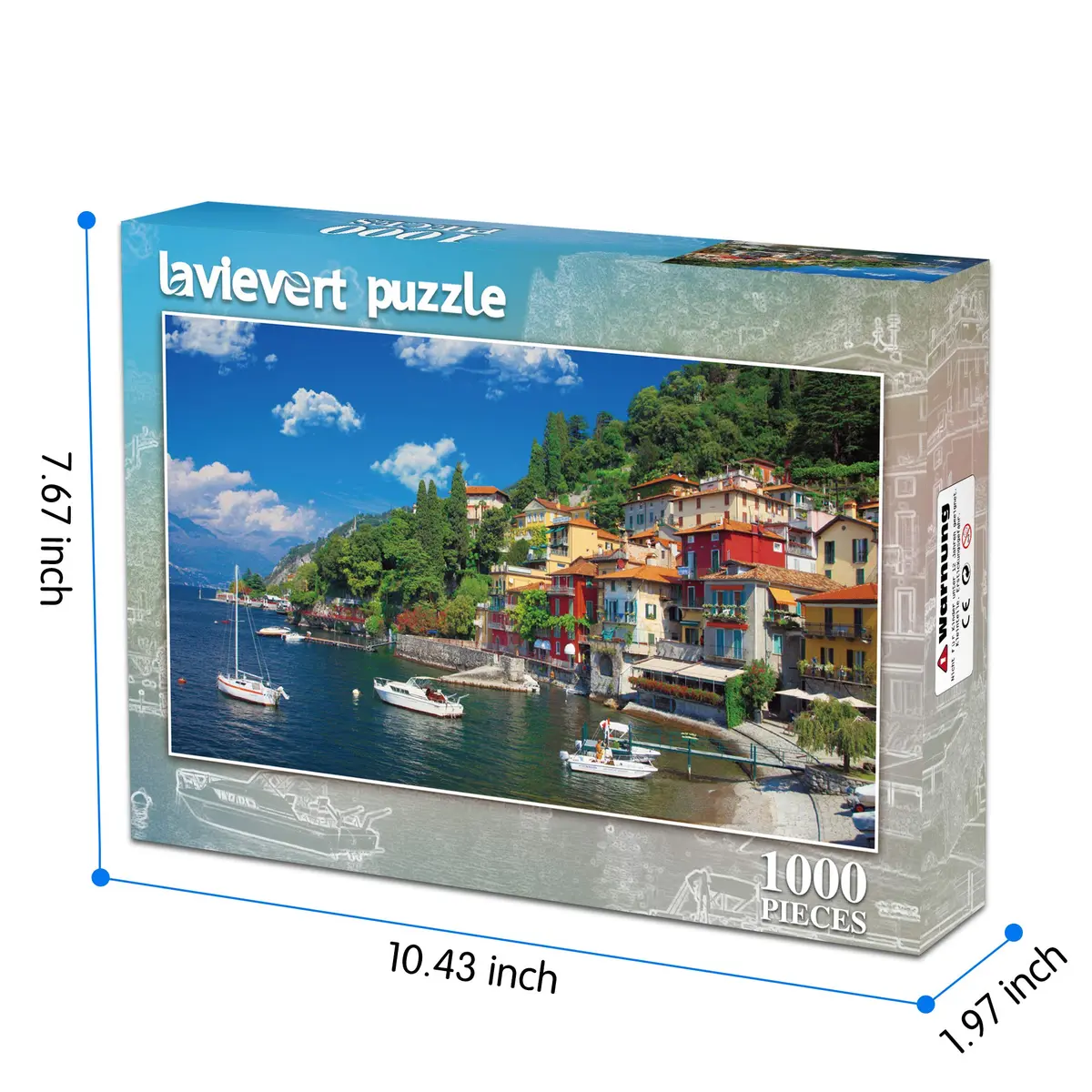 Lavievert 1000 Piece Jigsaw Puzzle Game for Adults - Lake Como, Italy | Family Bonding & Cognitive Fun - view 2